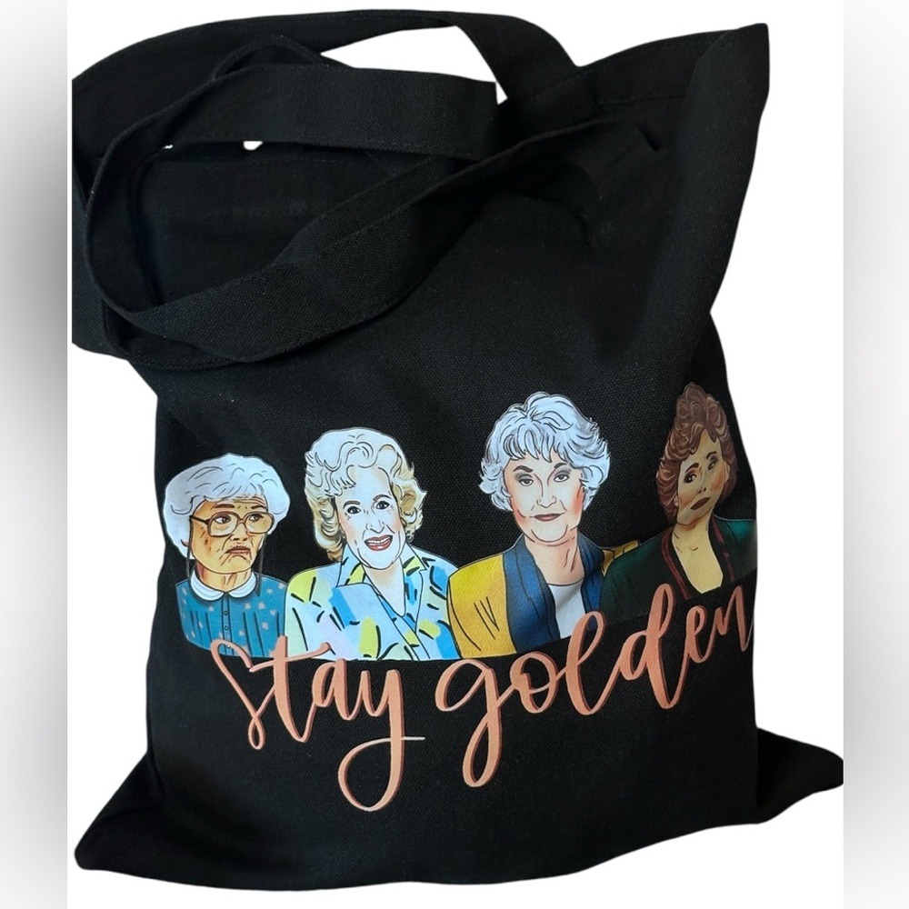 NEW black canvas tote bag featuring The Golden Girls.